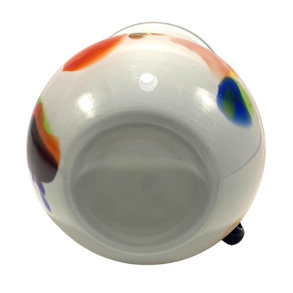 Hand-Blown Art Glass Pitcher With Multicolor Swirl Design - Picture 4 of 4